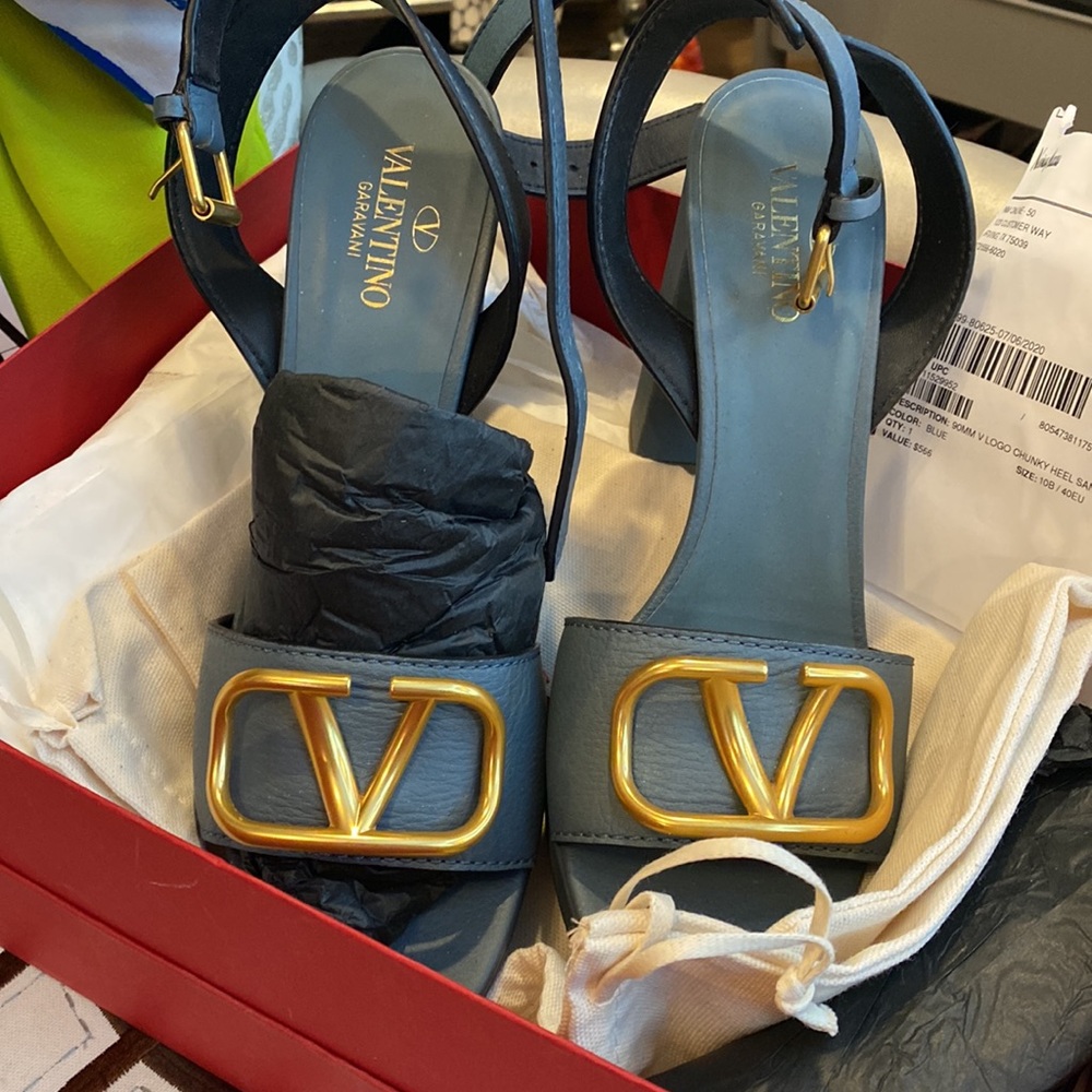 Valentino blue ankle strap platforms 9/40 - Picture 4 of 5